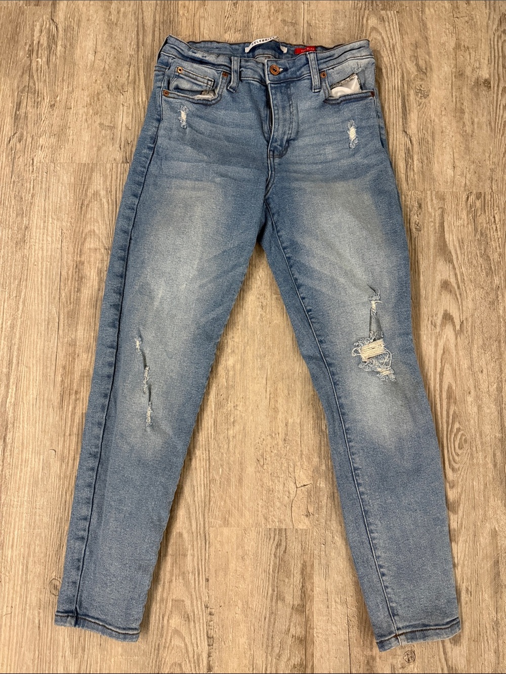 Celebrity Pink Light Wash Ripped Skinny Jeans